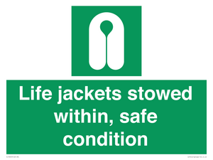Life jackets stowed within